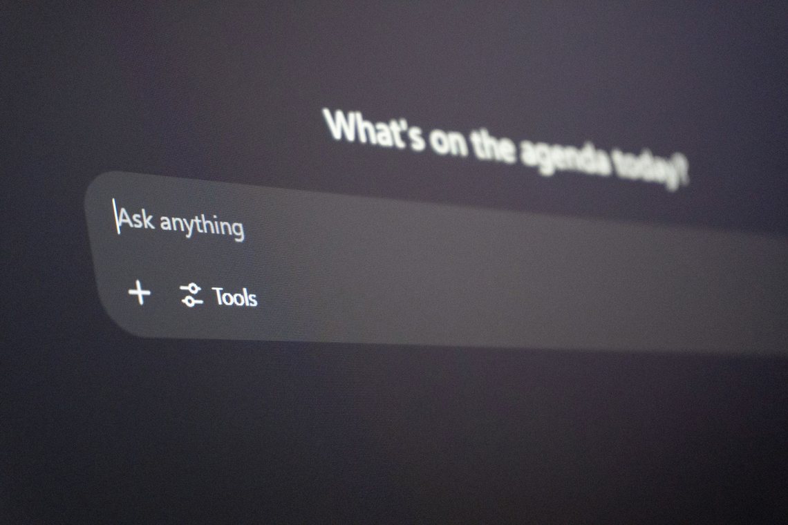 Bildschirm mit einem Eingabefeld: Ask anything